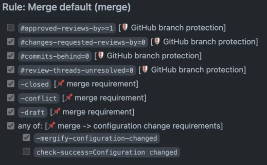 Mergify Branch Protection Condition Injection