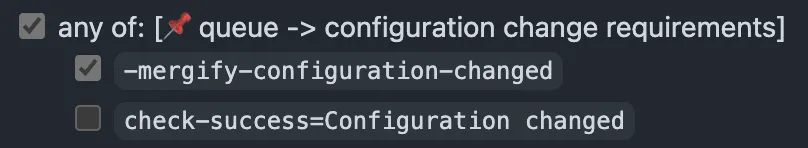 Merge Configuration Changed check in the rules summary