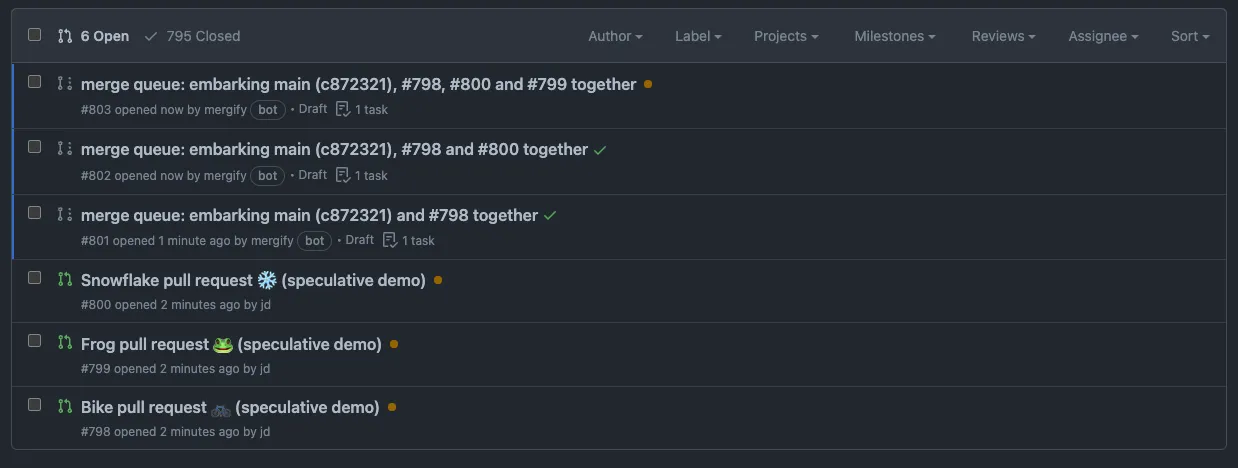 Mergify parallel checks