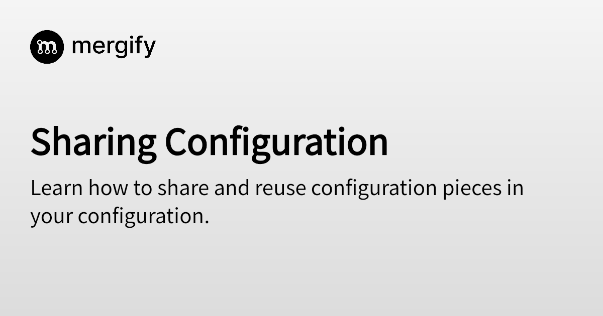 Sharing Configuration Sharing Configuration